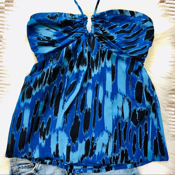 BCBGeneration Blue Halter Top M - Picture 7 of 7